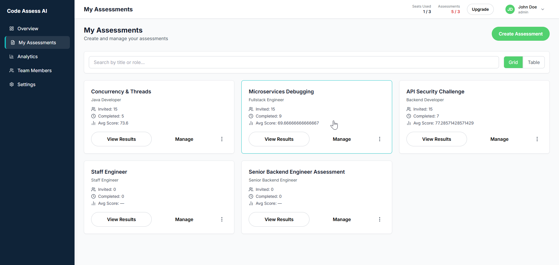 QuickScreen Candidate Interface